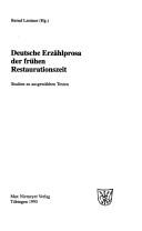 Cover of: Deutsche Erzählprosa der frühen Restaurationzeit by Bernd Leistner (Hg.).