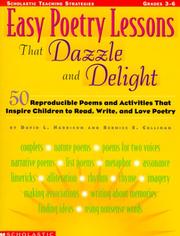 Cover of: Easy Poetry Lessons That Dazzle and Delight (Grades 3-6) by David Harrison, Bernice Cullinan