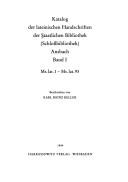Katalog der lateinischen Handschriften der Staatlichen Bibliothek (Schlossbibliothek) Ansbach by Staatliche Bibliothek Ansbach.