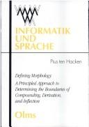Cover of: Defining morphology by Pius ten Hacken