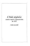 Cover of: L' Inde anglaise avant et après l'insurrection de 1857 by Warren, Edouard de comte