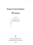 Cover of: Joan Coromines, 90 anys