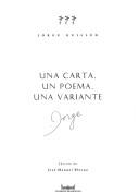 Cover of: Una carta, un poema, una variante by Jorge Guillén