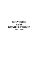 Cover of: Souvenirs d'une bataille perdue, 1939-1940