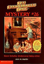 Cover of: BSC Mystery # 26: Dawn Schaefer, Undercover Baby-Sitter
