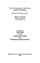 Cover of: Catalogue du fonds italien, XVIe siècle, Auguste Boullier de la Bibliothèque municipale de Roanne by Marie F. Viallon