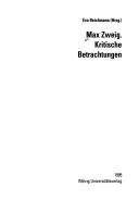 Cover of: Max Zweig: kritische Betrachtungen