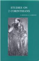 Cover of: Studies on 2 Corinthians