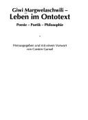 Cover of: Leben im Ontotext: Poesie, Poetik, Philosophie
