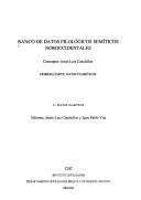 Cover of: Banco de datos filológicos semíticos noroccidentales by Jesús-Luis Cunchillos