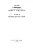 Cover of: Ortsnamenindex zu stadtgeschichtlichen Arbeiten aus der Byzantinistik