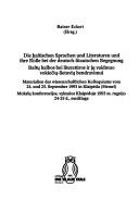 Cover of: Die Baltischen Sprachen und Literaturen und ihre Rolle bei der deutsch-litauischen Begegnung by Rainer Eckert (Hrsg.).