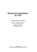 Cover of: Relaciones geográficas de 1792