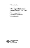 Cover of: Der englische Roman in Frankreich: 1741-1763 : Übersetzungsgeschichte als Beitrag zur französischen Literaturgeschichte.