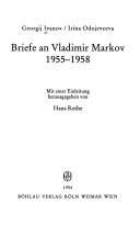Cover of: Briefe an Vladimir Markov: 1955-1958