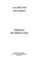 Cover of: Paroles de miraculés