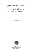 Cover of: Obra poética y textos en prosa by Vega, Garcilaso de la