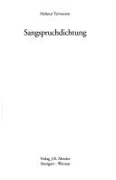 Cover of: Sangspruchdichtung by Helmut Tervooren