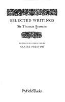 Cover of: Selected writings