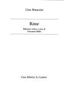 Rime by Cino Rinuccini