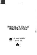 Cover of: En deux ans comme en deux siècles: de l'économique et du politique en Haïti