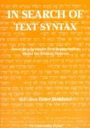 In search of text syntax by A. F. den Exter Blokland