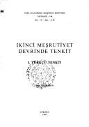 Cover of: İkinci Meşrutiyet devrinde tenkit