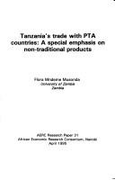 Cover of: Tanzania's trade with PTA countries: a special emphasis on non-traditional products