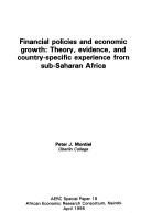 Cover of: Financial policies and economic growth: theory, evidence, and country-specific experience from sub-Saharan Africa