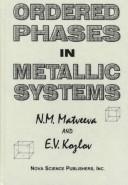 Cover of: Ordered phases in metallic systems