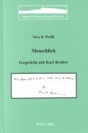 Cover of: Menschlich: Gespräche mit Karl Krolow