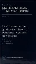 Cover of: Introduction to the qualitative theory of dynamical systems on surfaces