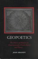 Cover of: Geopoetics by Joan Elizabeth Brandt