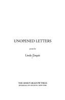 Cover of: Unopened letters: poems