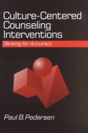 Cover of: Culture-centered counseling interventions by Paul Pedersen