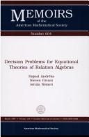 Cover of: Decision problems for equational theories of relation algebras by H. Andréka