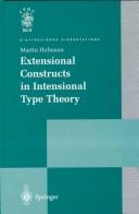 Cover of: Extensional constructs in intensional type theory