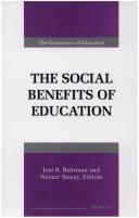 Cover of: The social benefits of education