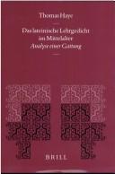 Cover of: Das lateinische Lehrgedicht im Mittelalter: Analyse einer Gattung