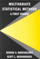 Cover of: Multivariate statistical methods by George A. Marcoulides