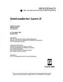 Cover of: Semiconductor lasers II: 6-7 November 1996, Beijing, China