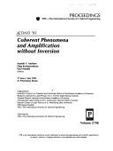 Cover of: Coherent phenomena and amplification without inversion | ICONO 