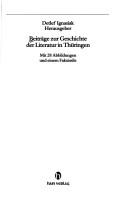 Cover of: Beiträge zur Geschichte der Literatur in Thüringen by Detlef Ignasiak, Herausgeber.