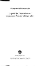 Aspekte der Zweistaatlichkeit in deutscher Prosa der achtziger Jahre by Dagmar Wienröder-Skinner