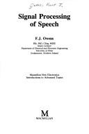 Signal processing of speech by F. J. Owens