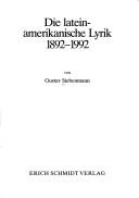 Cover of: Die lateinamerikanische Lyrik, 1892-1992 by Gustav Siebenmann