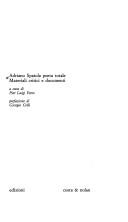Cover of: Adriano Spatola poeta totale: materiali critici e documenti