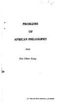 Cover of: Problems of African philosophy and one other essay by Chukwudum Barnabas Okolo