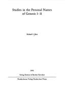 Studies in the personal names of Genesis 1-11 by Richard S. Hess