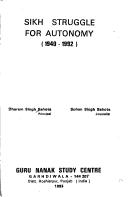 Cover of: Sikh struggle for autonomy, 1940-1992